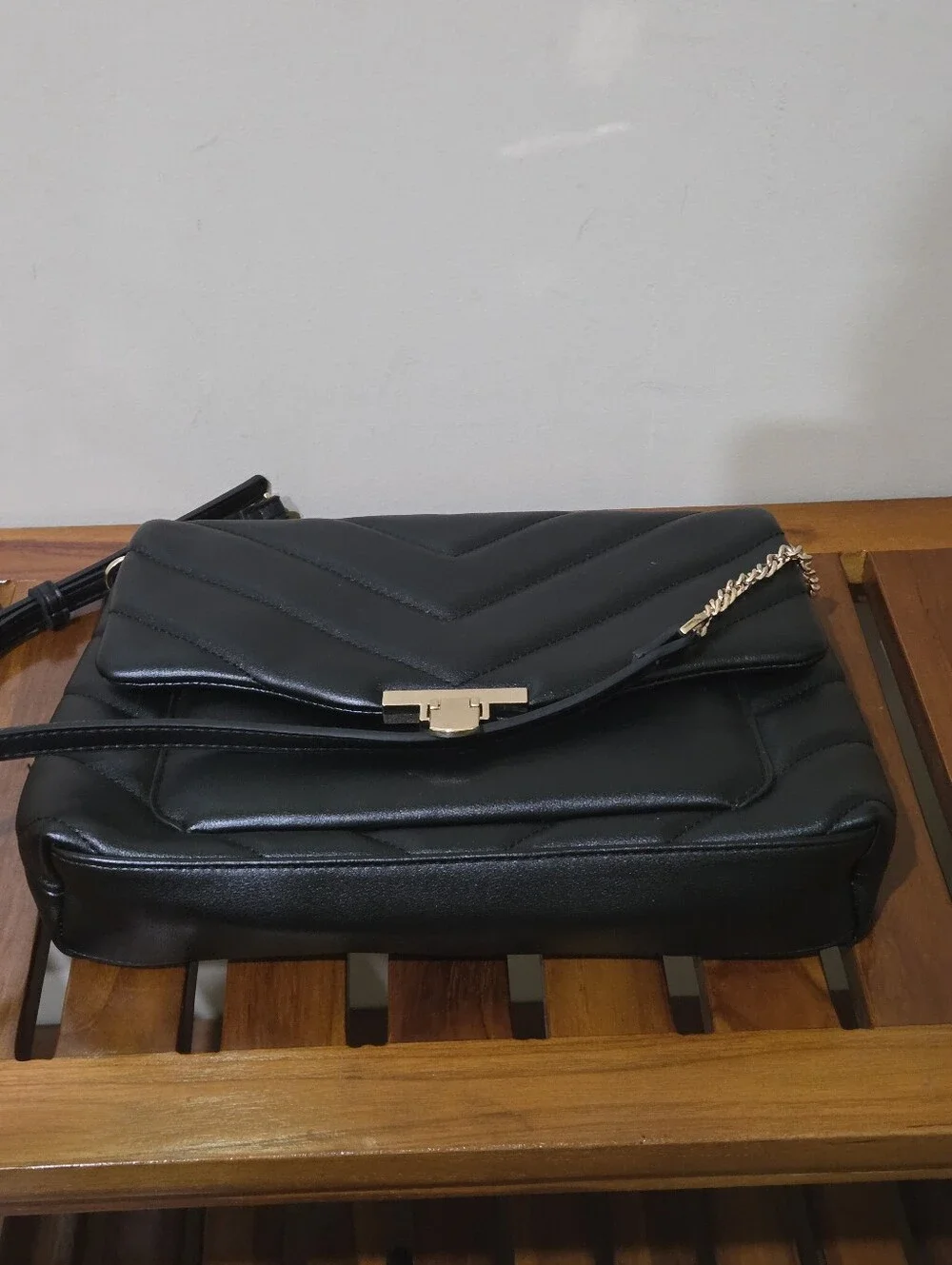 A New Day Black Quilted Chain-Accent Shoulder Bag